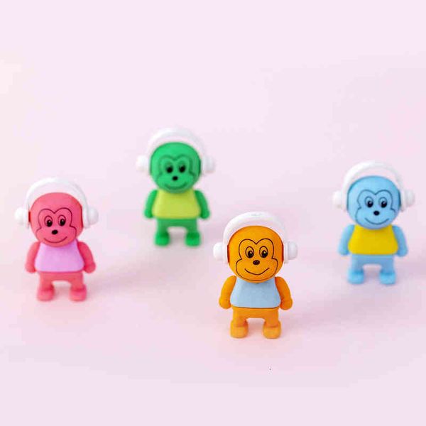 

creative cartoon with headphon little monkey eraser rubber student stationery