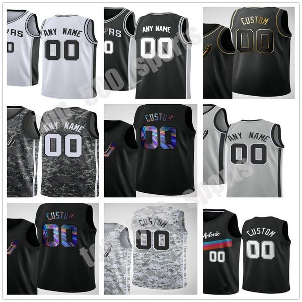 

2020 basketball draft pick jerseys devin vassell tre jones bryn 11 forbes demar 10 derozan 12 aldridge 18 belinelli dejounte 5 murray, Black;red