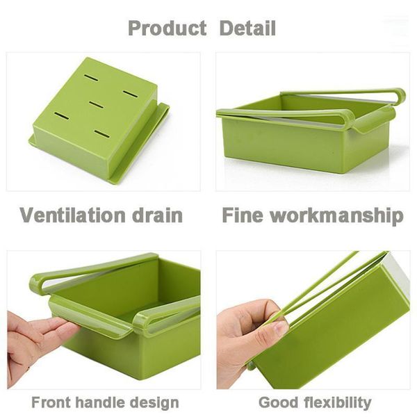 

storage bottles & jars kitchen fridge er slide drawer type space saver organizer rack shelf holder boxes bins plastic box#/301
