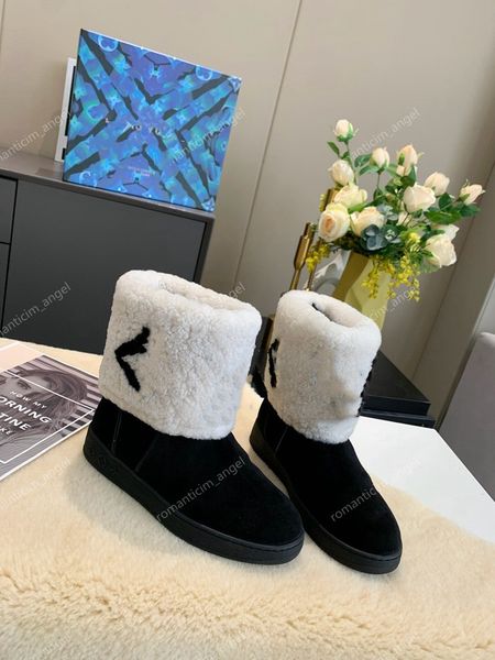 

2021 new women snow boots casual booties snowdrop flat ankle boots wool travel booties fashion luxe boot women winter boots, Black;red