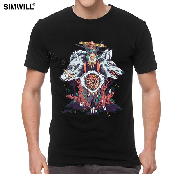 

mononoke hime print short sleeves o neck wolf princess tshirt custom print fashion anime tee sport hooded sweatshirt hoodie men t shirt