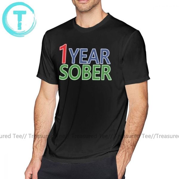 

addicted футболка один год sober t-shirt man printed tee shirt смешная с коротким рукавом плюс размер 100 повседневный tshirt спорт толстовк