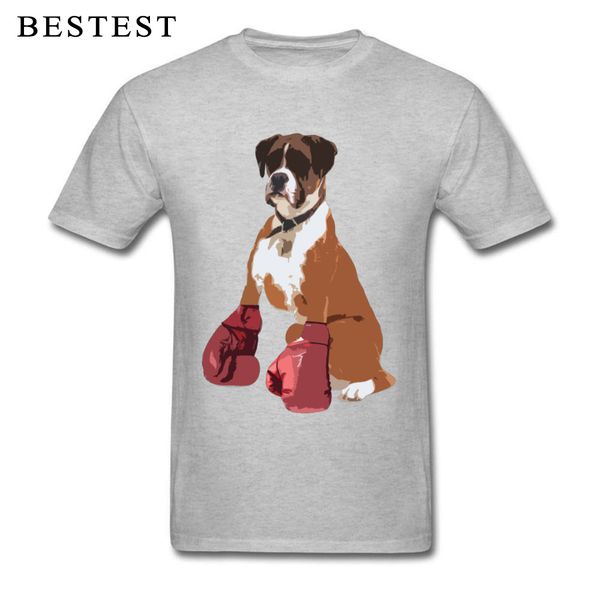 

sport boxer dog t-shirt men lovely design grey t shirt 2019 summer popular pitbull cartoon tshirt pet shar pei print clothes funny