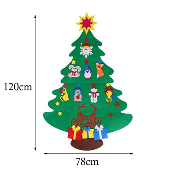 

christmas decorations happy felt tree with ornaments children gift for 2021 year door wall hanging xmas decoration1