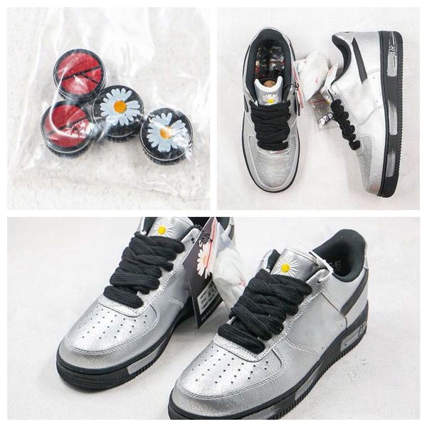 

2020 released g-dragon peaceminusone x para-noise 2 shoes para-noise 2 silver paint women mens s trainers sports size 36-45