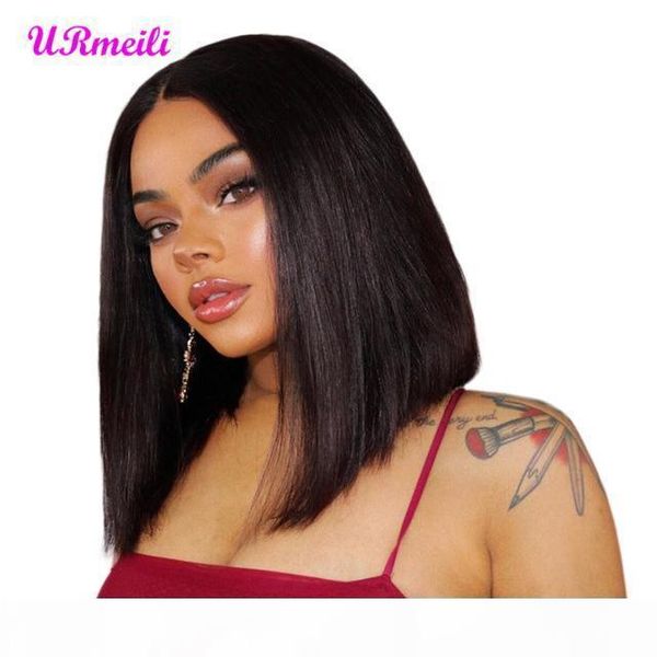 

human hair lace front bob wigs brazilian straight virgin hair ombre short human hair dhgate alibaba ombre wigs for black woman 10-16 inch, Black;brown