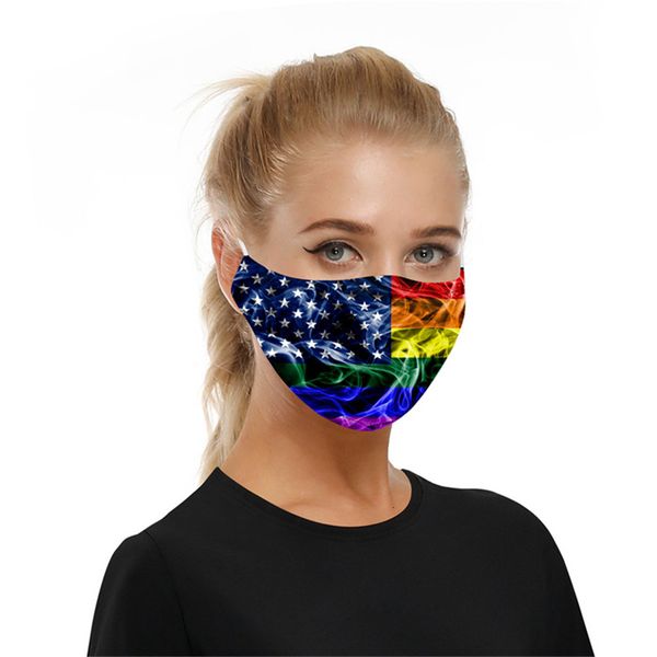 

digital skull flag designer mask outdoor sports fashion cotton reusable face masks with filter dust windproof mout
