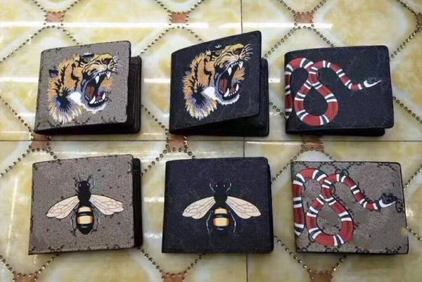 

purse style animal quality short bee snake tiger long wallets women leather wallet men wallet card holders with gift box awqah