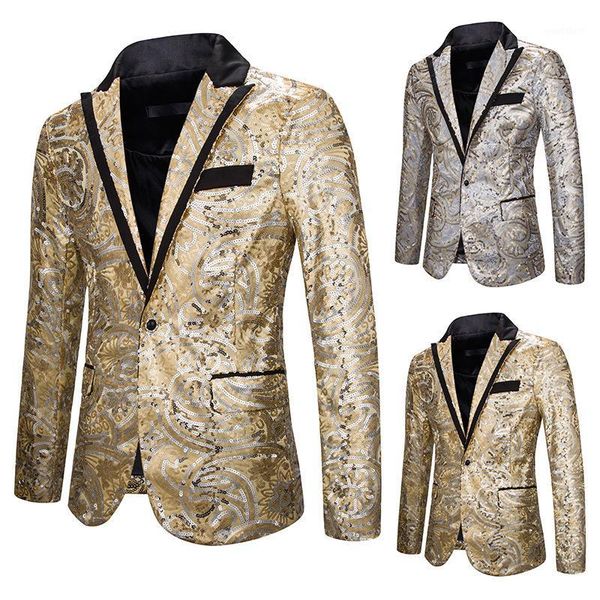 

men sequin bar performance formal dress suit nightclub men's host master of ceremonies studio coat suit1, White;black