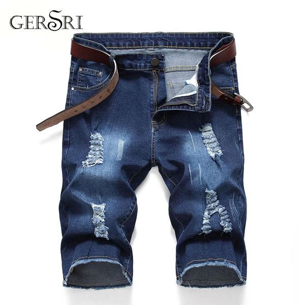 

gersri new class dim men's denim shorts good quality short jeans men cotton solid straight male blue casual short jeans summer