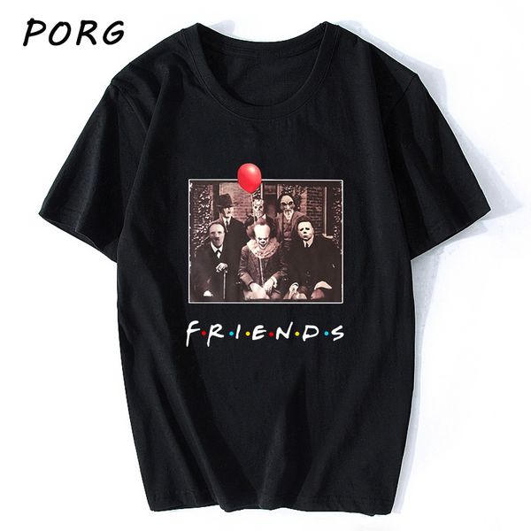 

sport horror pennywise friends michael myers jason voorhees halloween men t-shirt cotton100% matching t-shirt harajuku oversize