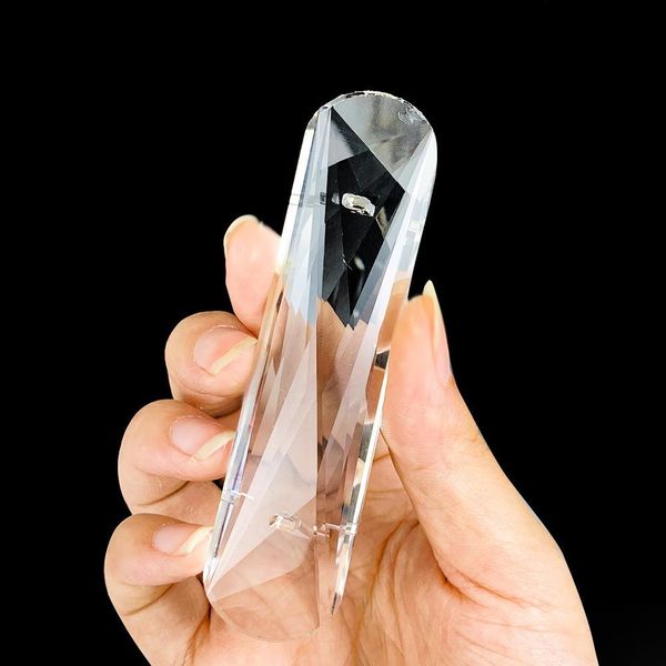 

100mm clear 2 holes faceted crystals suncatcher crystal prisms rainbow maker chandelier lamp lighting pendants home decor h bbyoqi
