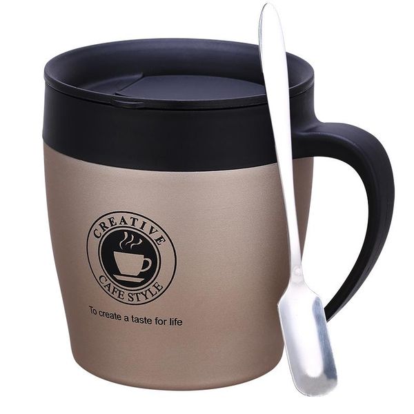 

двустенных кофе кружка из нержавеющей стали термос массажер чашки термос автомобиля thermo бутылки воды чай кружка с ложкой thermocup sqctoc