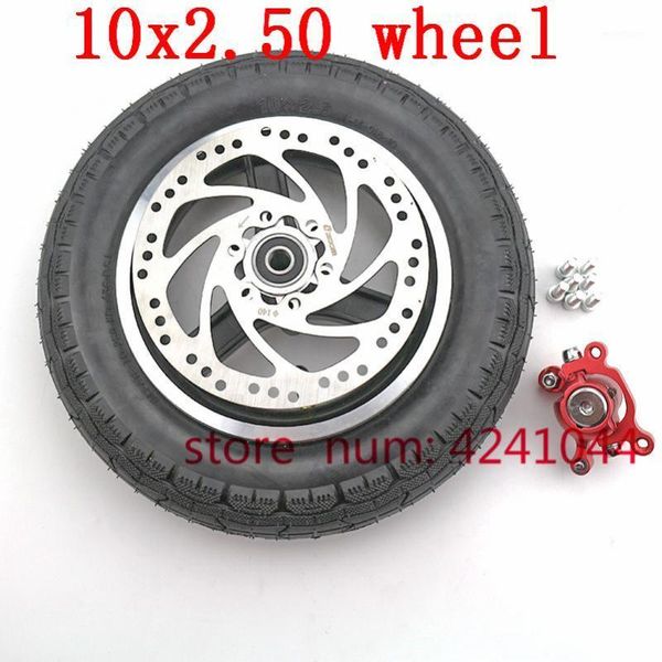 

10x2.50 tire inner tube&rims&brake disc rear brake caliper pump for electric scooter 10 inch pneumatic wheels1