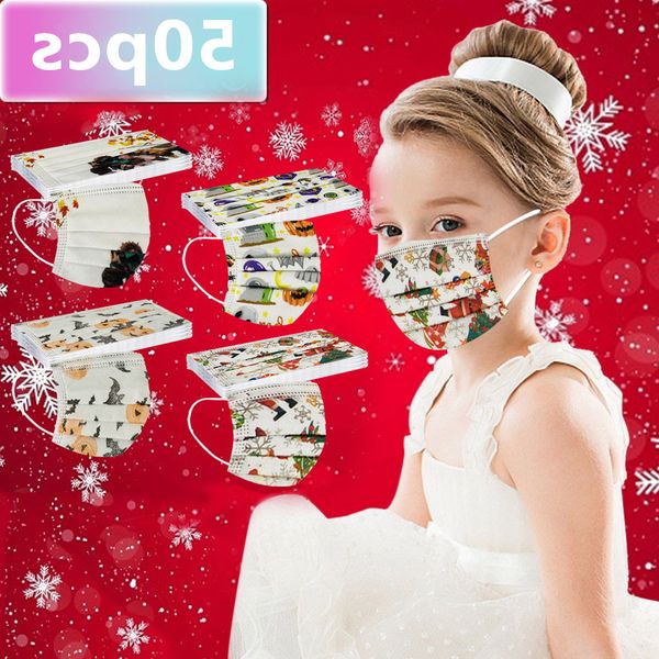 

хэллоуин нетканый мультфильм 50 шт. одноразовая печать faceemask детские фильтр маски рот с дизайном masque mondkapjes