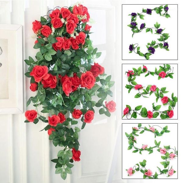 

9 heads rose fashion artificial rose flowers wedding decoration simulation vines for festive fake plant flower string1