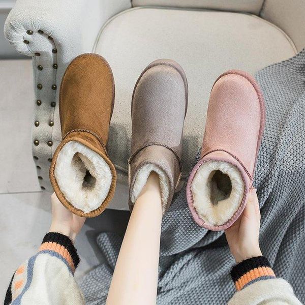 

большого размера толстой теплого снега сапоги женщина зима новые женщин типа коротких трубки случайных хлопков сапог не скользит, Black