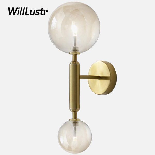 

modern luxury copper wall lamp aluminum sconce cafe bar restaurant study lounge stair aisle bedside amber white glass lighting1