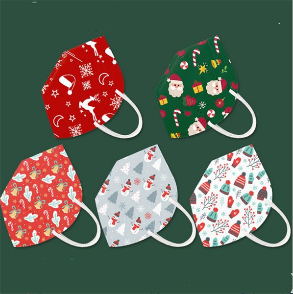 

2020 christmas face mask disposable masks designers printing xmas party santa snowflakes santa fashion facemasks sport mouth covers e101502