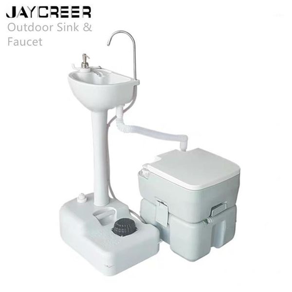 

jaycreer outdoor bathroom sink and faucet complete sets for rv ,camping, boat ,sail ,home garden, cdc1
