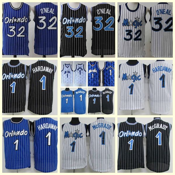 

мужчины орландо agic # tracy mcgrady penny hartaway shaquille o'neal джерси; качели человек шьет баскетбол джерси, Black;red