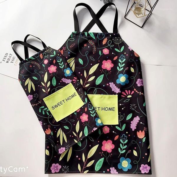 

aprons 1pcs kitchen for women cotton linen bibs household cleaning pinafore home cooking apron waterproof and oil suit apron1