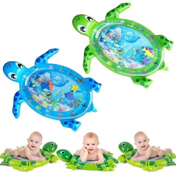 Drop Design Baby Water Play Mat Gonfiabile Infant Tummy Time Playmat Toddler For Baby Fun Activity Kids Play Center 220209