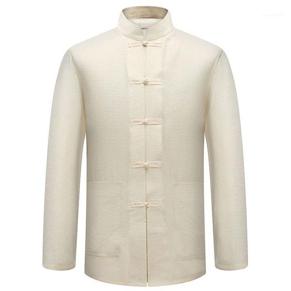 

men's jackets male cotton shirt traditional chinese men coat clothing uniform autumn spring long sleeve jacket for man 20211, Black;brown
