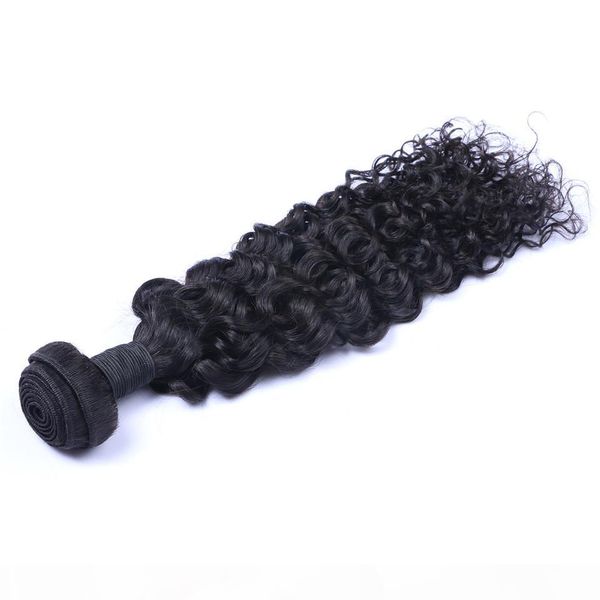 

malaysian virgin human hair jerry curly unprocessed remy hair weaves double wefts 100g bundle 1bundle lot can be dyed bleached, Black