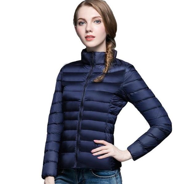 

2021 new women of winter turtleneck 90% white duck ultra light female portable thin parka jackets windproof down jacket l7c8, Black