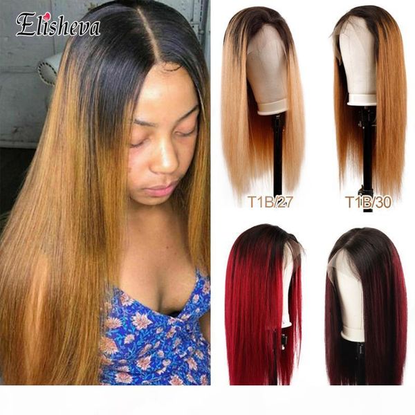 

ombre lace wigs glueless frontal wigs color frontal wig human hairs pre plucked lace front human hair brazilian remy hair, Black;brown