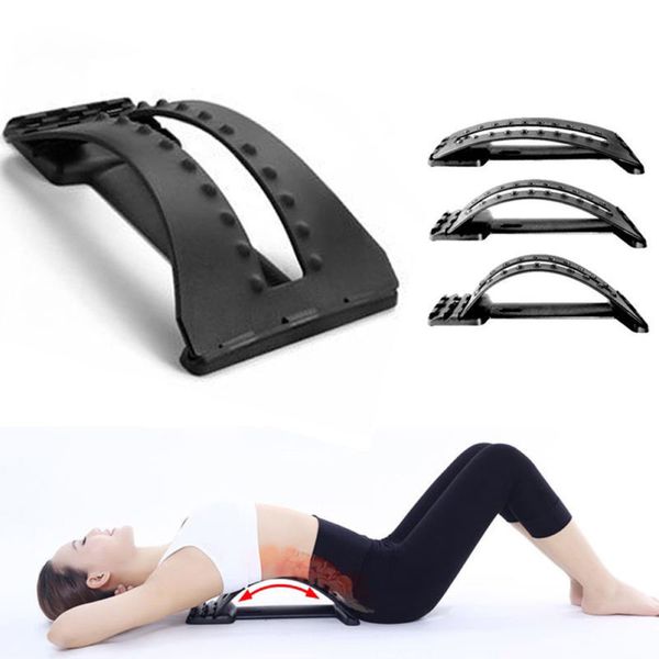 

back massager stretcher fitness lumbar support waist spine pain relief