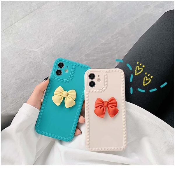 

phone case for iphone 11 12pro se2 7 8 6s plus x xr xs max love heart bowknot candy color wmtpxy