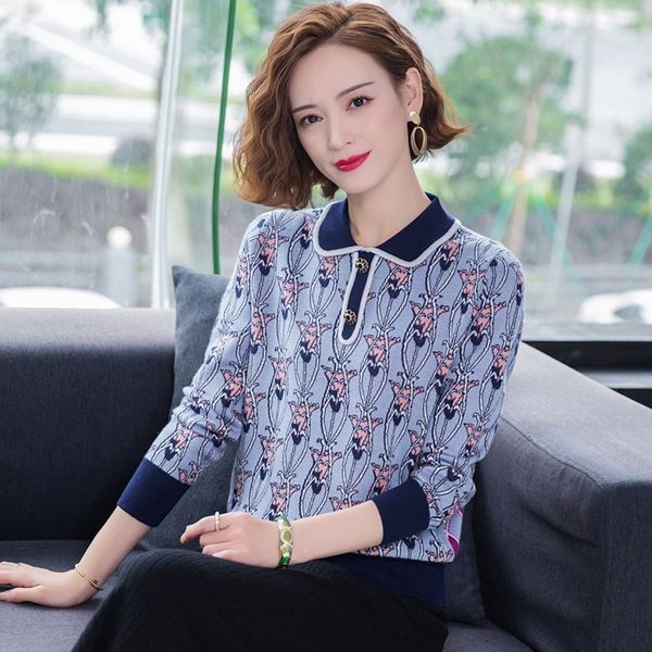 

short baby collar printed cardigan with wool new autumn korean loose hair pullover pullover trend in 2020 mtugt, White;black