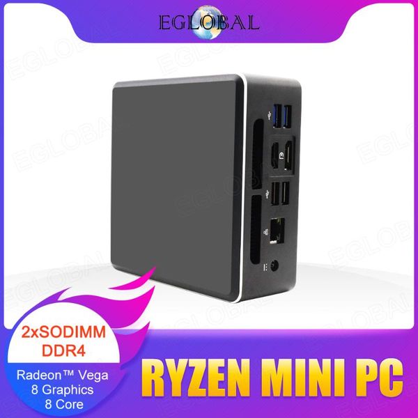 

eglobal amd ryzen r3 r5 r7 mini pc vega 3/8/10 graphic nvme ssd windows 10 pro 4k uhd dp hdmi deskgaming computer