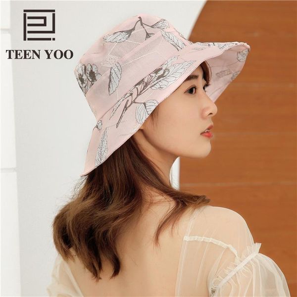 

модные элегантные летние шляпы для женщин хлопка bowknot цветочной складной зонт девушка пляж hat lady открытого sunhat рыбаке, Blue;gray