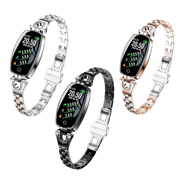 

h8 waterproof smart bracelet women sports smartband heart rate blood pressure monitor watch fitness tracker ios for android