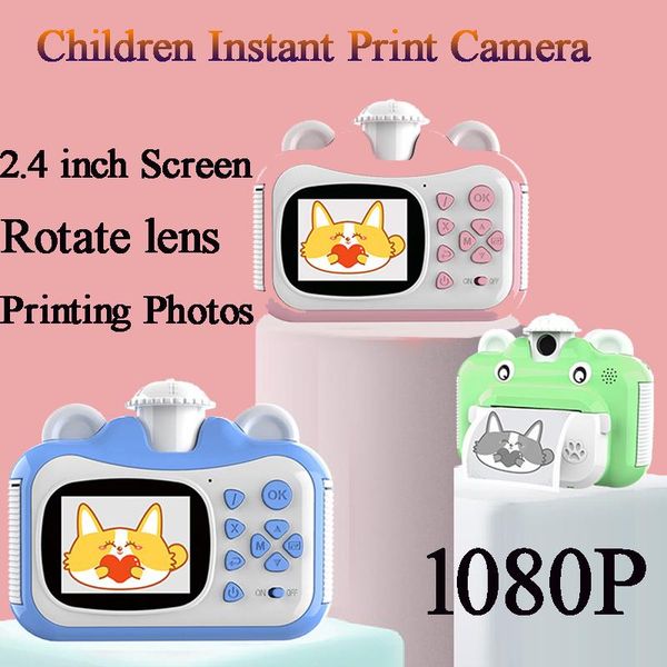 

children birthday gifts instant print camera 1080p hd digital camera with thermal p paper cute cartoon toys for kids