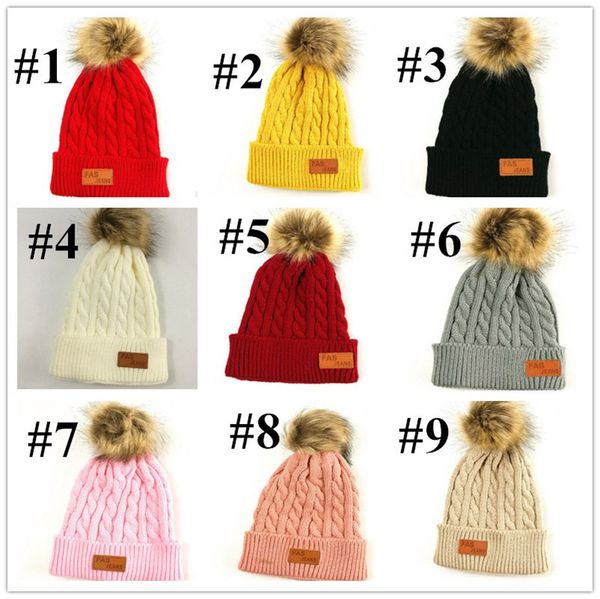 

2020 autumn winter children knitted hat beanie newborn warm crochet hats designer kids boys gilrs casual outdoor travel skull cap e101002, Yellow