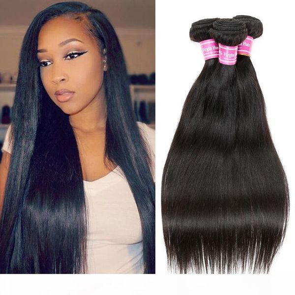 

wholesale cosy malaysian virgin hair bundles straight hair weaves 1b malaysian straight 3pcs hair weft extensions, Black