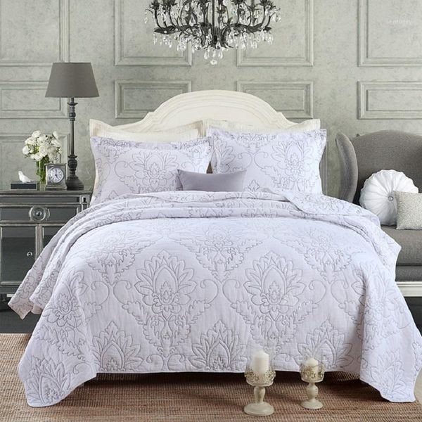 

comforters & sets chausub quality quilt set 3pcs washed cotton quilts bed cover sheets embroidered bedspread pillowcase coverlet king size w