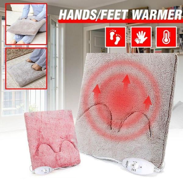

multi-function electric foot heater winter flocking plush home heating blanket pad detachable rug bedroom electric hands warmer1