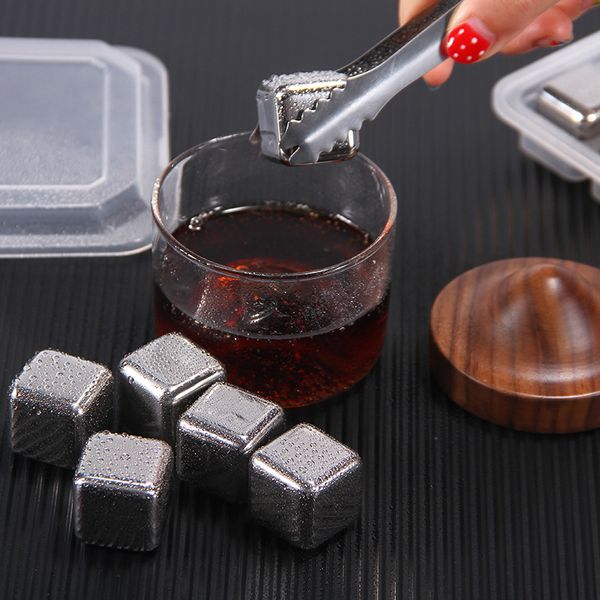 Acciaio inossidabile Ice Cube Metallo Quick-surgelati Ice Cube Bar Hockey su ghiaccio Whisky Iced Bicchieri Bar Forniture XD24356