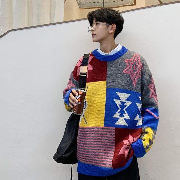 

2019 early autumn new korean version of harajuku leisure college wind letter print stitching round neck sweater1, White;black