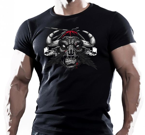 

t лето новизны мультфильм mad bull beast тренировка мышц deadlift бодибилдинг вес gymer t sport толстовка с капюшоном толстовка футболка