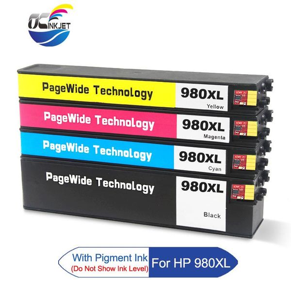 

ink cartridges third party 4 pcs for 980 xl remanufactured cartridge officejet enterprise color x555dn x555xh x585f x585dn x585z