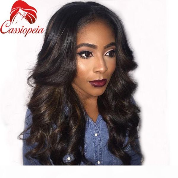 

7a grade brazilian unprocessed hair body wave full lace human hair wigs lace front wigs with baby hair lace wigs for black women, Black;brown