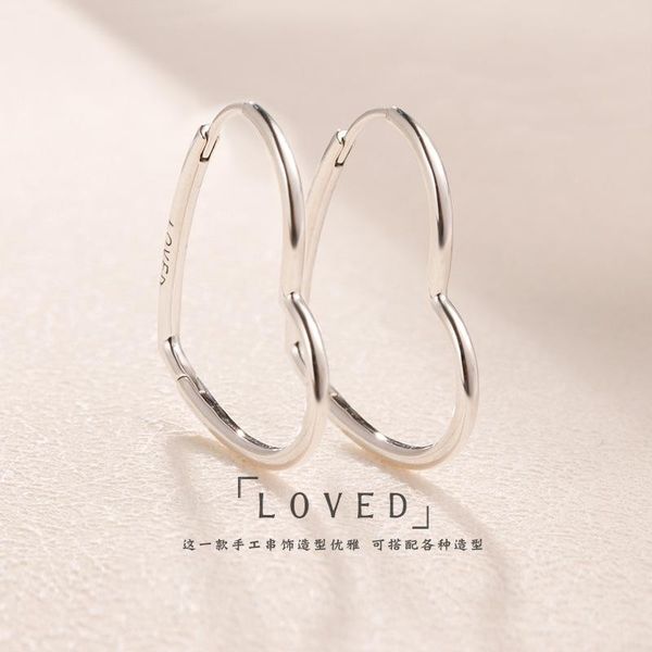 

hoop & huggie earring large asymmetric hearts of love earrings for women wedding gift fashion jewelry, Golden;silver