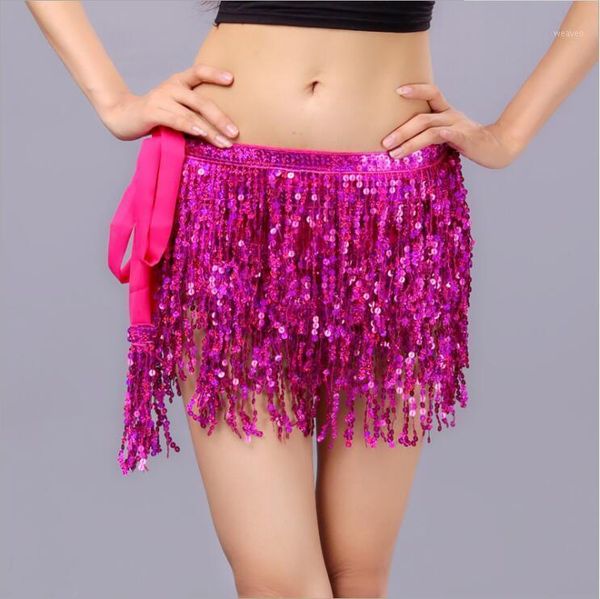 

women bellydance costume 4 rows sequins carnival costume tassel belly dance belt waist chain hip scarf dancing accessories1, Black;red