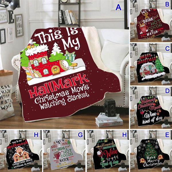 

digital printing winter thickening blanket christmas series double layer fashion woollen blankets multicolor multi pattern 55zy j2